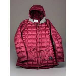 Nike Down 800 Insulated Park Jacket Youth Girl L (11-13) Burgundy Full Zip Hood